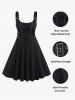 Plus Size Lace Up Buckles A Line Sleeveless Gothic Dress -  