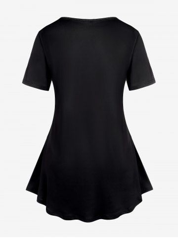 Plus Size 3D Glitter Sparkles Stars Printed T Shirt