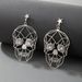 Gothic Rhinestone Skull Face Dangle Earrings -  
