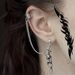 Gothic Asymmetric Skeleton Chain Earrings Dangle Ear Cuff -  
