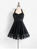 Plus Size & Curve Halter Lace Up Backless Dress -  