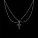 Gothic Punk Chains Layered Cross Necklace -  