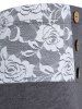 Heather Floral Lace Panel Mock Button Elastic High Waist Summer Casual Capri Leggings -  