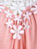 Plus Size Crisscross Flower Lace Tank Top -  