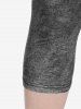 Legging Corsaire à Imprimé 3D Jean Fleuri de Grande Taille - Noir 5x | US 30-32