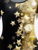 Plus Size 3D Glitter Sparkles Stars Printed T Shirt -  