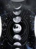 Plus Size Moon Galaxy Swirls Printed Short Sleeves Tee -  