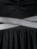 Robe de Soirée Mi-Longue Croisée à Taille Haute de Grande Taille sans Dos - Noir L | États-Unis 12