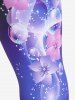 Plus Size High Waist Floral Print Capri Leggings -  