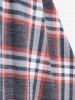 Plus Size & Curve Lace Up Raglan Sleeve Plaid Dress -  