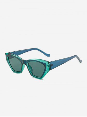 Two-tone Color Irregular Shape Sunglasses - MEDIUM TURQUOISE