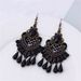 Gothic Vintage Faux Pearl Lace Drop Earrings -  