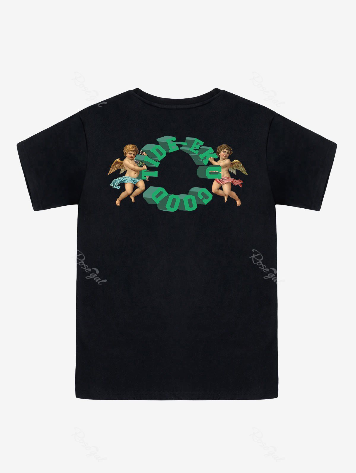 T-shirt Unisexe Graphique Ange 3D Lettre Noir 4XL
