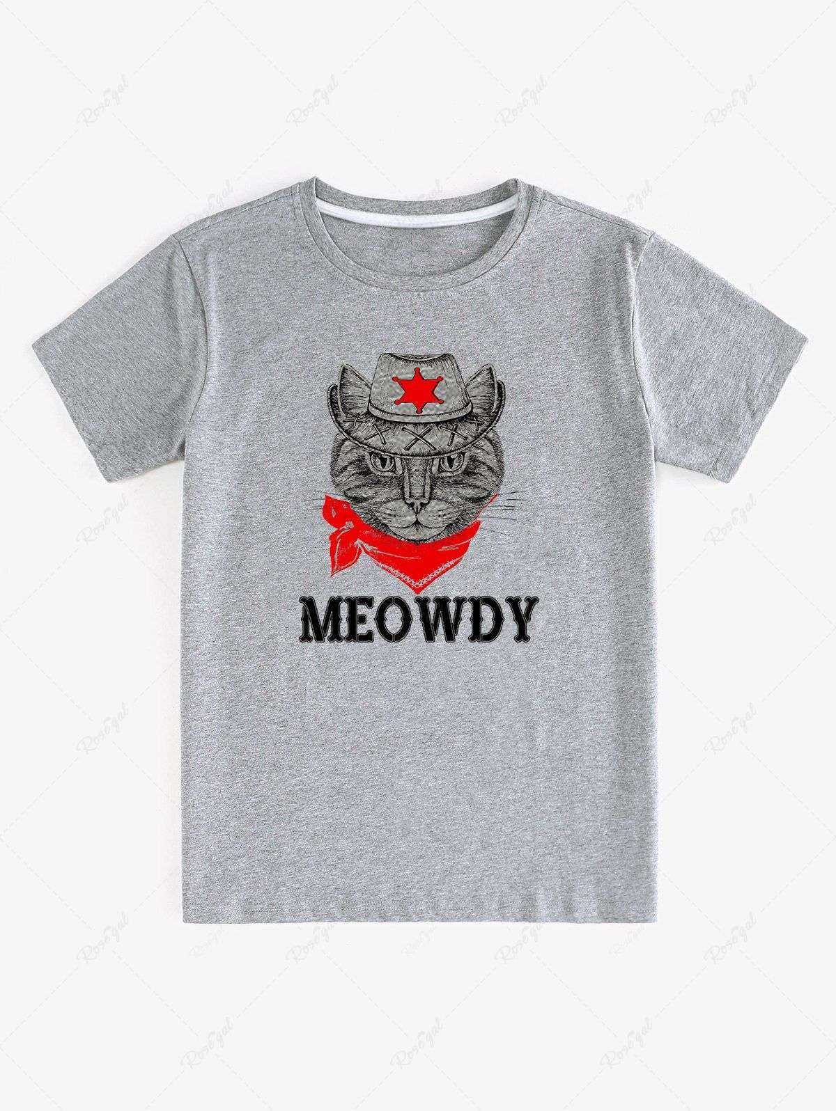 Hot Unisex Cat Letters Printed Graphic Tee  