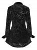 Ensemble de Chemisier Fleur en Dentelle Transparente de Grande Taille avec Haut à Bretelle - Noir 2X | US 18-20