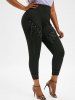 Harness High Low Tank Top and Lace Trim Lace-up Pants Plus Size Summer Outfit -  