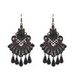 Gothic Vintage Faux Pearl Lace Drop Earrings -  