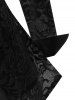 Ensemble de Chemisier Fleur en Dentelle Transparente de Grande Taille avec Haut à Bretelle - Noir 4X | US 26-28