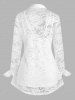 Ensemble de Chemisier Fleur en Dentelle Transparente de Grande Taille avec Haut à Bretelle - Blanc 5x | US 30-32