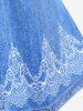 T-shirt à Imprimé 3D Fleur de Grande Taille à Manches Courtes - Bleu 5x | US 30-32