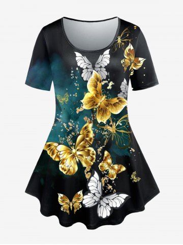 Plus Size Butterfly Print Tee