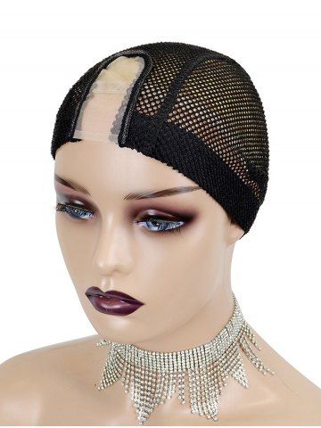 Breathable Hollow Out Lace Wig Cap - BLACK