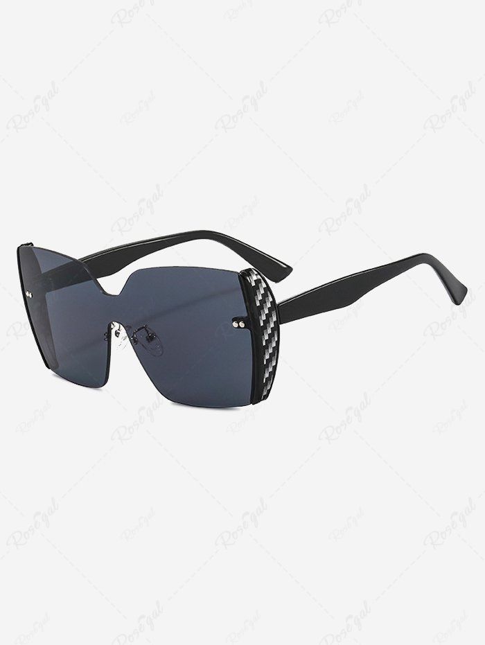 Latest Rhinestone Design Ombre Lens Half-frame Sunglasses  