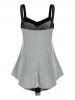 Two Tone Swing Tank Top and Butterfly Print Capri Leggings Plus Size Summer Outfit -  