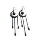 Gothic Moon Fringe Dangle Earrings -  