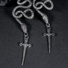 Gothic Snake Dagger Dangle Earrings -  