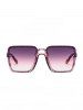 Ombre Lens Square Frame Oversized Sunglasses -  
