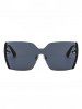 Rhinestone Design Ombre Lens Half-frame Sunglasses -  