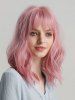 See-through Bang Fluffy Wavy Shoulder-length Synthetic Wig -  
