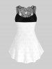 Plus Size Twist Broderie Anglaise Heart Lace Tank Top -  