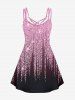 Plus Size Glitter Starlight Print Crisscross Trapeze Dress -  