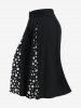 Plus Size Polka Dot Ninth Wide Leg Culotte Pants -  