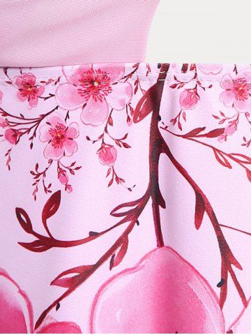 Plus Size Padded Floral Print Modest Swim Top
