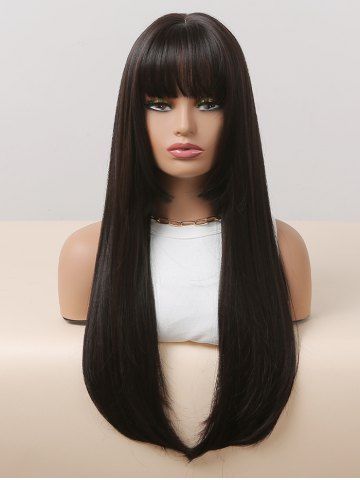 Long Straight Full Bang Hime Cut Synthetic Wig - NIGHT - 26INCH