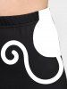 Plus Size Cat-pad Printed Capri Leggings -  