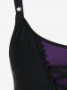 Robe Mi-Longue Mouchoir Gothique sans Manches de Grande Taille à Lacets à Œillet - Pourpre  M | US 10