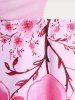 Plus Size Padded Floral Print Modest Swim Top -  