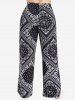 Pantalon à Imprimé Paisley à Jambe Large Grande Taille - Noir 2X | US 18-20