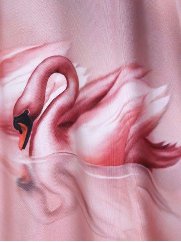 Plus Size 3D Swan Printed Short Sleeves T Shirt