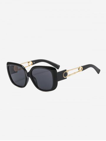 Cut Out Design Glasses Temple Sunglasses - BLACK