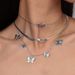 2Pcs Layered Butterfly Chain Pendant Choker Necklaces -  