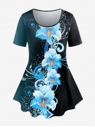 T-shirt à Imprimé Floral de Grande Taille - Multi 1X | US 14-16