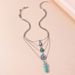 4Pcs Turquoise Chain Pendant Choker Necklace -  