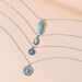4Pcs Turquoise Chain Pendant Choker Necklace -  