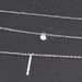 Metal Bar Multi Layer Pendant Necklace -  