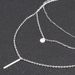 Metal Bar Multi Layer Pendant Necklace -  